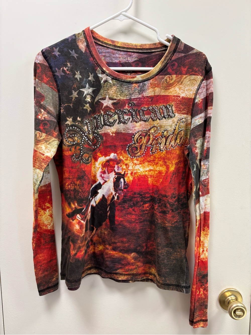 Bit & Bridle Red Multi American Pride Graphic Long-Sleeve Tee